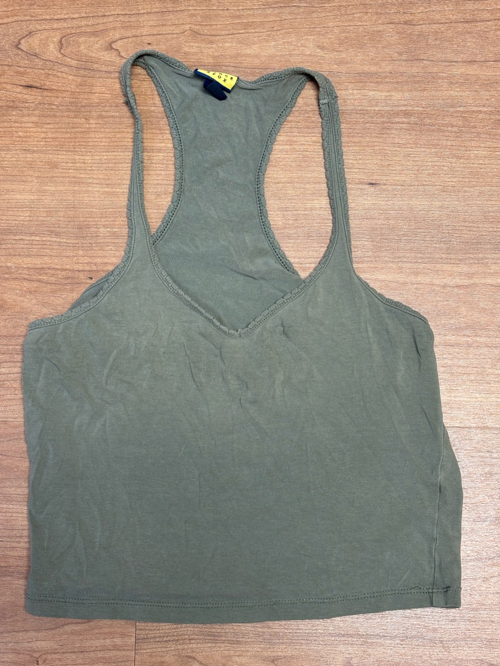 Olive Racerback Cropped Tank Top